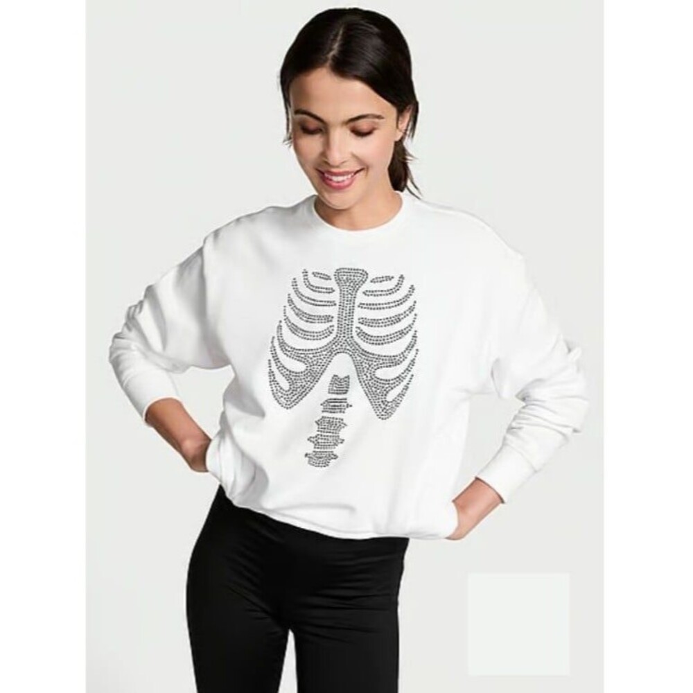 VS PINK PULLOVER BLING SKELETON HALLOWEEN XL